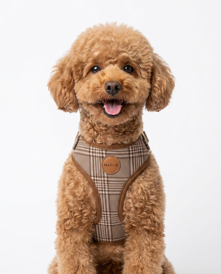 oxford plaid harness & collar