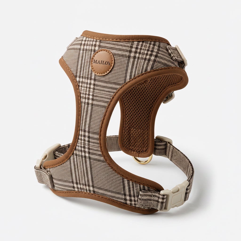 oxford plaid harness & collar